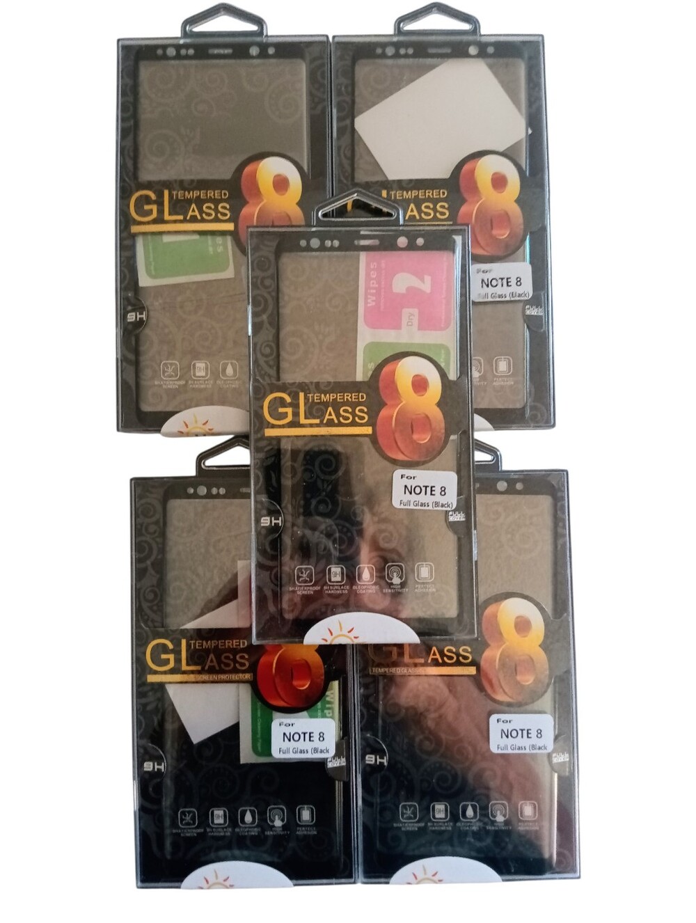 5 X Hongville Tempered Glass Screen Protectors For Samsung Galaxy Note 8 New